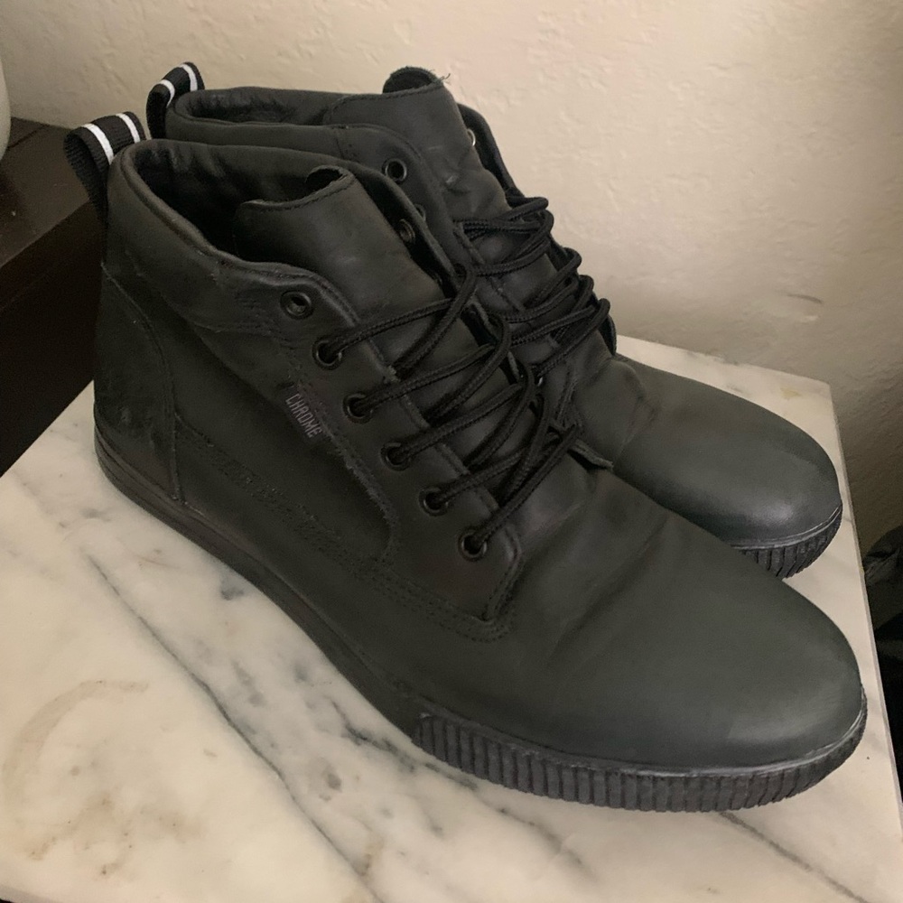 Men's Chrome Black High-Top Sneakers for Cycling/Biking Size 11.5